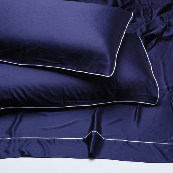 JUEGO DE CAMA "BRISA" AZUL MARINO