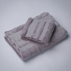 CONJUNTO DE TOALLAS DE BAÑO Y DE MANO GRIS OSCURO DE BAMBÚ ORGANICO