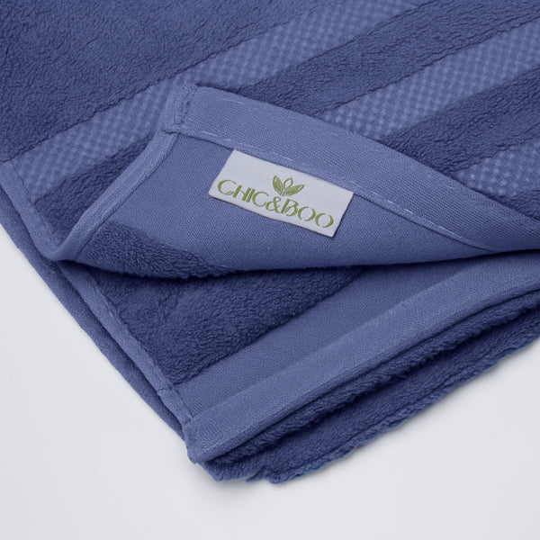 TOALLA DE BAÑO DE BAMBÚ ORGÁNICO AZUL MARINO