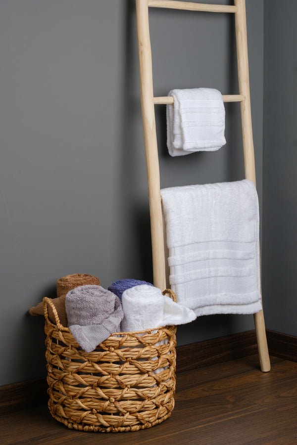 CONJUNTO DE TOALLAS DE BAÑO Y DE MANO GRIS OSCURO DE BAMBÚ ORGANICO