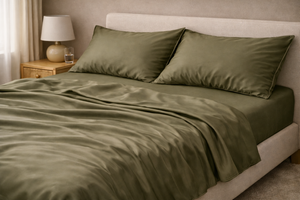 JUEGO DE CAMA PURE · VERDE BOSQUE · Profundo, natural y envolvente